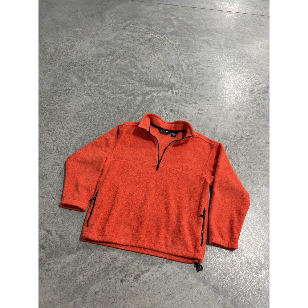 Vintage Eddie Bauer EBTek Orange Quarter Zip Fleece Men's Size Small